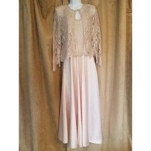 Vintage Pink Sparkly Dress Jeffrey & Dara Evenings by Tom Barra Size 8